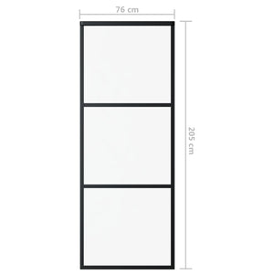 vidaXL Sliding Door with Hardware Tempered Glass & Aluminum 76x205 cm