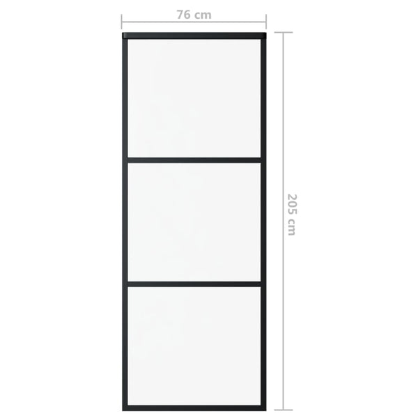 vidaXL Sliding Door with Hardware Tempered Glass & Aluminum 76x205 cm
