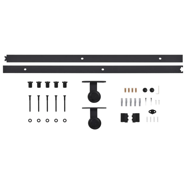 vidaXL Sliding Door with Fittings Tempered Glass & Aluminum 90x205 cm
