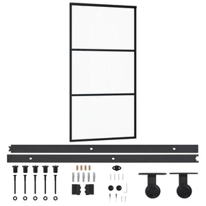 vidaXL Sliding Door with Hardware ESG Glass & Aluminum 102x205 cm
