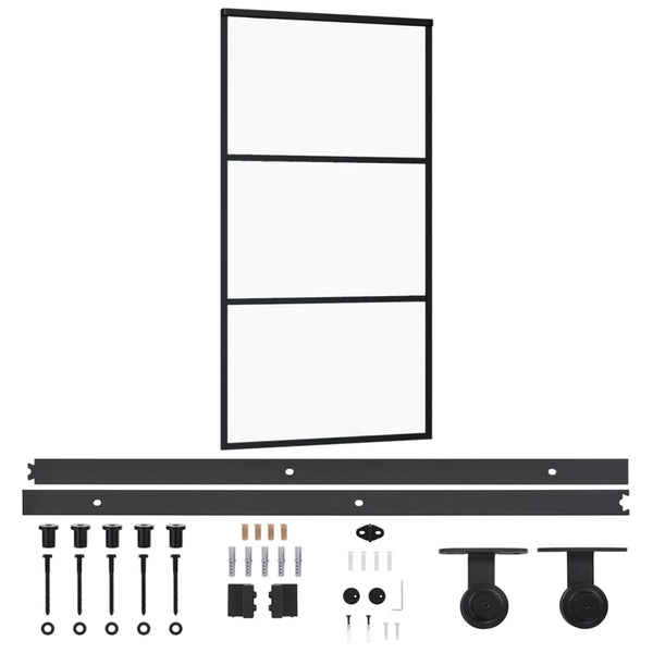 vidaXL Sliding Door with Hardware ESG Glass & Aluminum 102x205 cm
