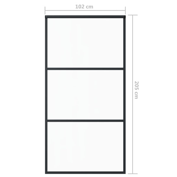 vidaXL Sliding Door with Hardware ESG Glass & Aluminum 102x205 cm