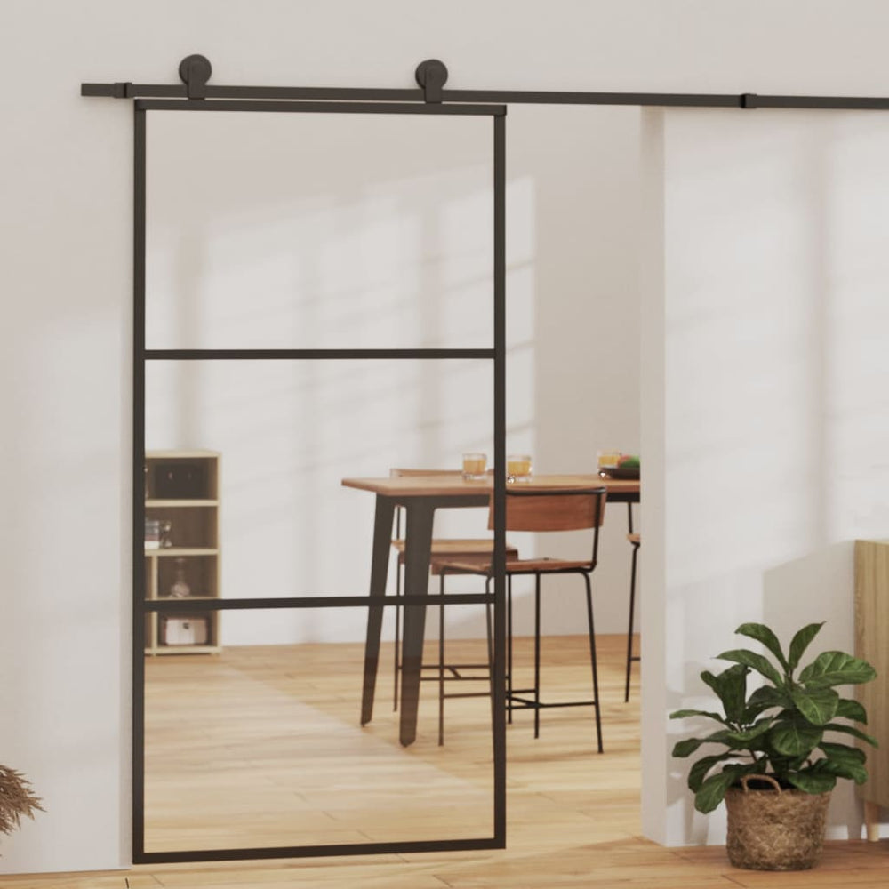 vidaXL Sliding Door with Hardware ESG Glass & Aluminum 102x205 cm