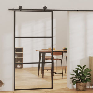 vidaXL Sliding Door with Hardware ESG Glass & Aluminum 102x205 cm