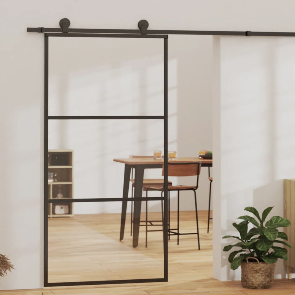 vidaXL Sliding Door with Hardware ESG Glass & Aluminum 102x205 cm