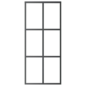 vidaXL Sliding Door with Fittings Tempered Glass & Aluminum 90x205 cm