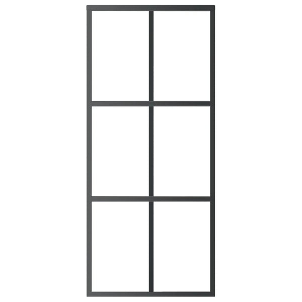 vidaXL Sliding Door with Fittings Tempered Glass & Aluminum 90x205 cm