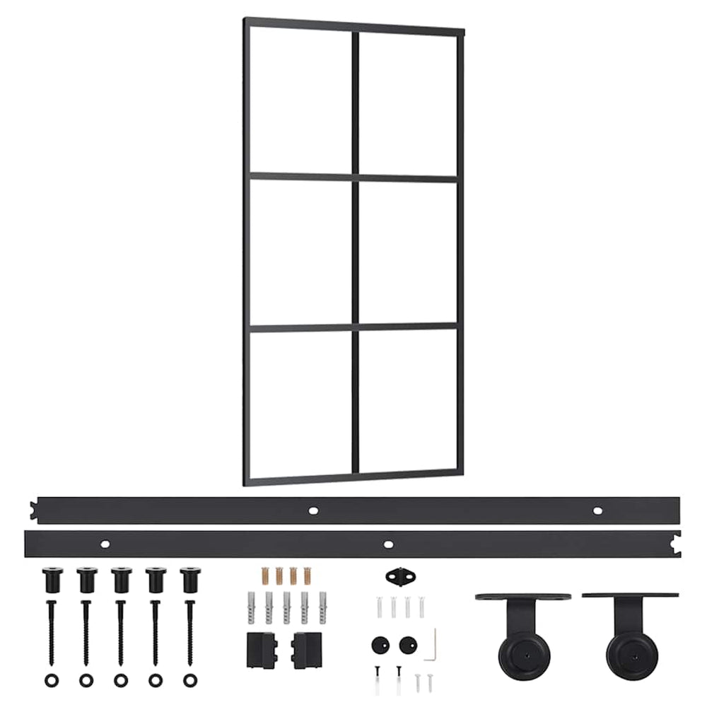 vidaXL Sliding Door with Hardware ESG Glass & Aluminum 102x205 cm