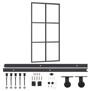 vidaXL Sliding Door with Hardware ESG Glass & Aluminum 102x205 cm