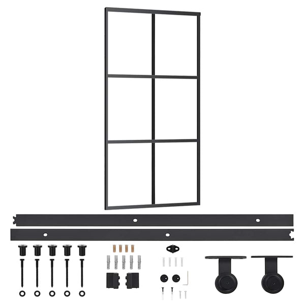 vidaXL Sliding Door with Hardware ESG Glass & Aluminum 102x205 cm