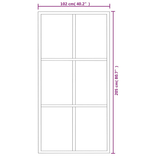 vidaXL Sliding Door with Hardware ESG Glass & Aluminum 102x205 cm