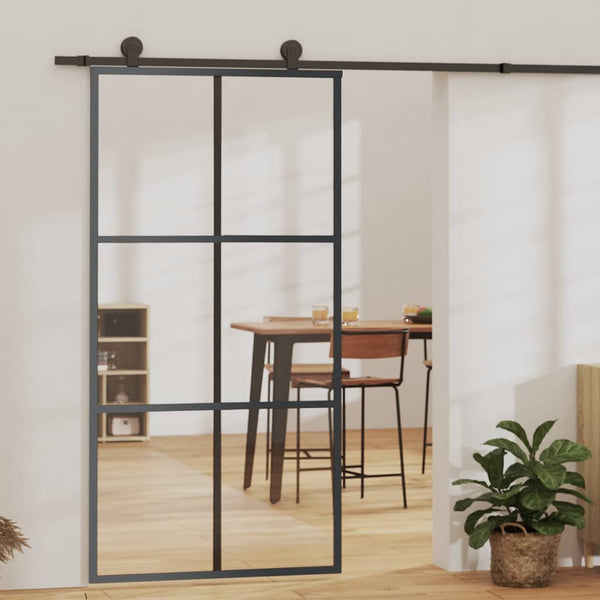 vidaXL Sliding Door with Hardware ESG Glass & Aluminum 102x205 cm