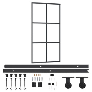 vidaXL Sliding Door with Hardware ESG Glass & Aluminum 102x205 cm