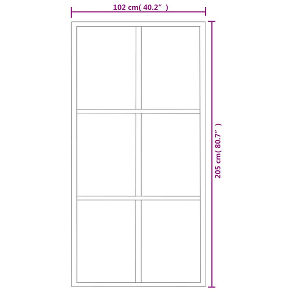 vidaXL Sliding Door with Hardware ESG Glass & Aluminum 102x205 cm