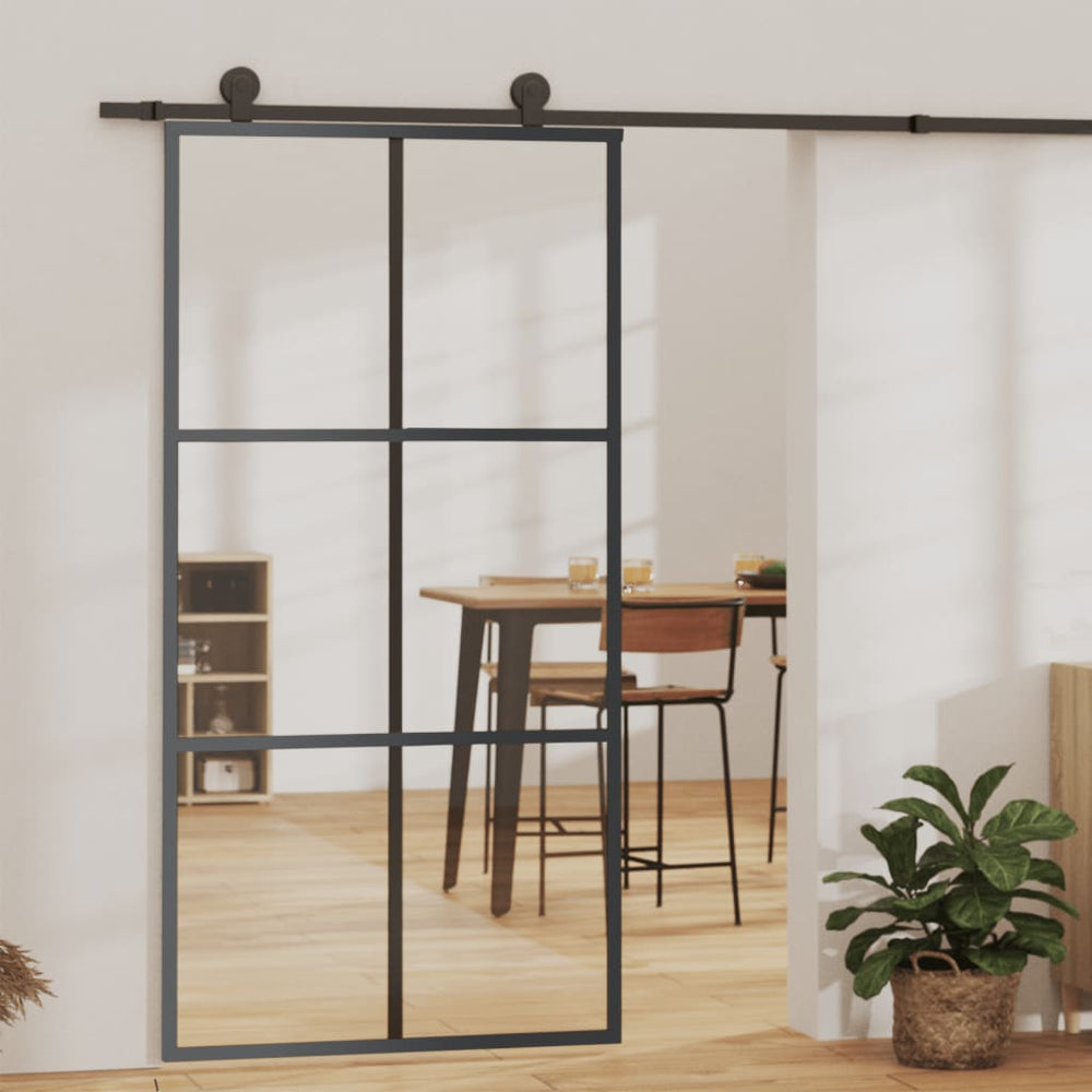 vidaXL Sliding Door with Hardware ESG Glass & Aluminum 102x205 cm