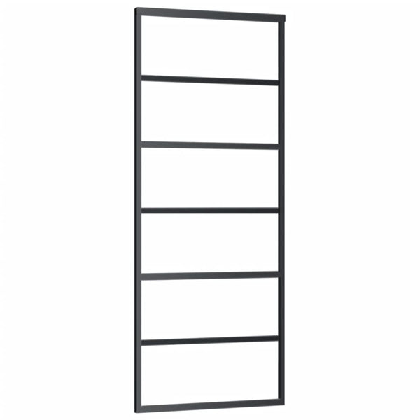 vidaXL Sliding Door with Hardware Tempered Glass & Aluminum 76x205 cm