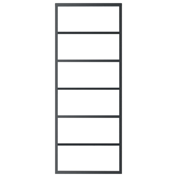 vidaXL Sliding Door with Hardware Tempered Glass & Aluminum 76x205 cm