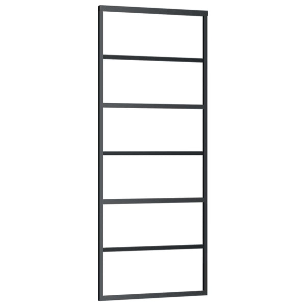 vidaXL Sliding Door with Hardware Tempered Glass & Aluminum 76x205 cm