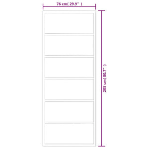 vidaXL Sliding Door with Hardware Tempered Glass & Aluminum 76x205 cm