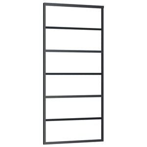 vidaXL Sliding Door with Fittings Tempered Glass & Aluminum 90x205 cm