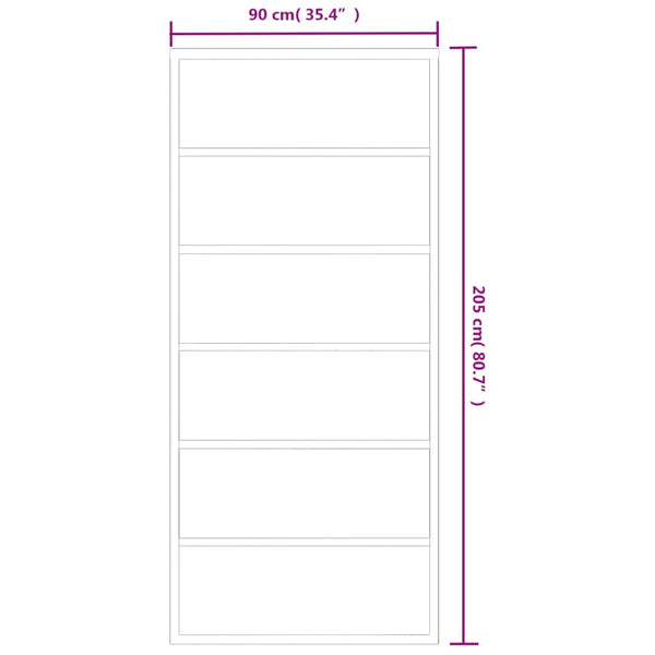 vidaXL Sliding Door with Fittings Tempered Glass & Aluminum 90x205 cm