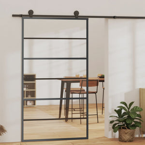 vidaXL Sliding Door with Hardware ESG Glass & Aluminum 102x205 cm