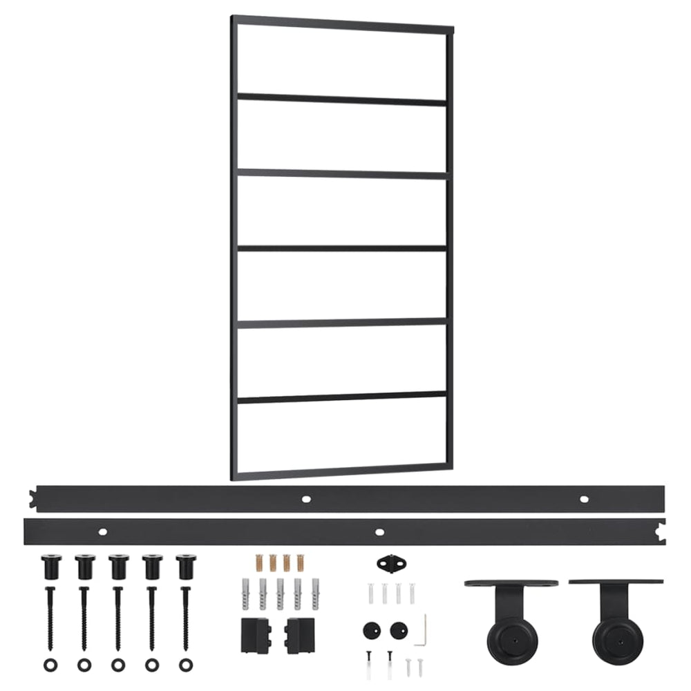 vidaXL Sliding Door with Hardware ESG Glass & Aluminum 102x205 cm