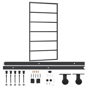 vidaXL Sliding Door with Hardware ESG Glass & Aluminum 102x205 cm