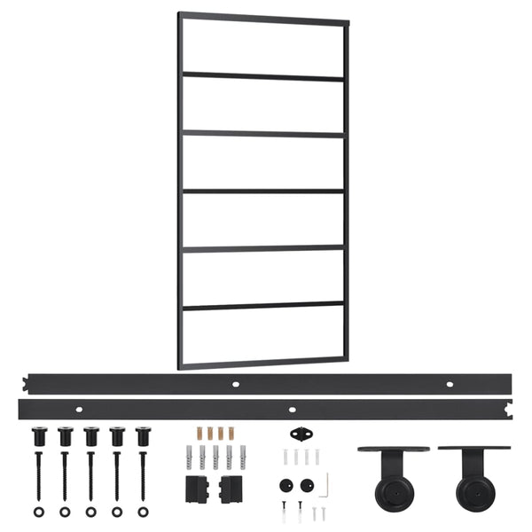 vidaXL Sliding Door with Hardware ESG Glass & Aluminum 102x205 cm