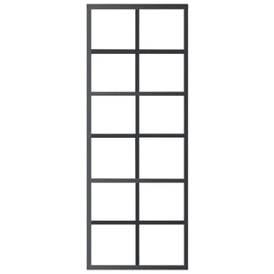 vidaXL Sliding Door with Hardware Tempered Glass & Aluminum 76x205 cm