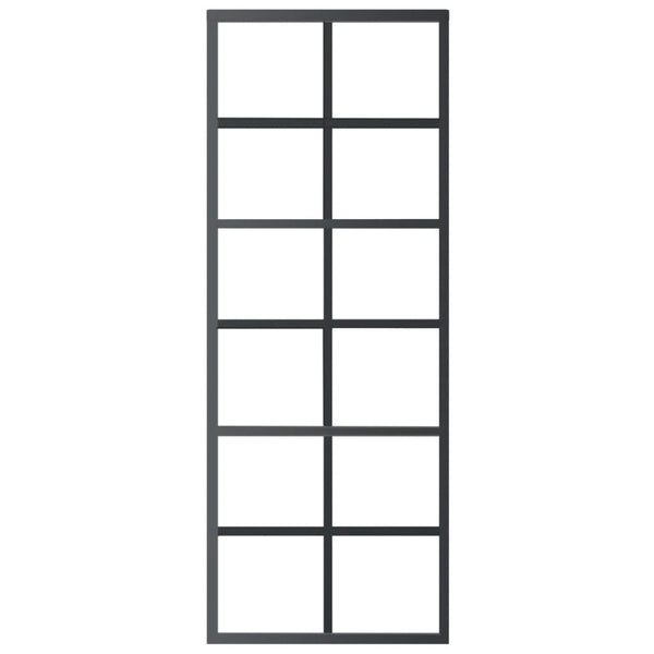 vidaXL Sliding Door with Hardware Tempered Glass & Aluminum 76x205 cm