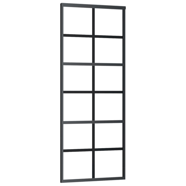 vidaXL Sliding Door with Hardware Tempered Glass & Aluminum 76x205 cm