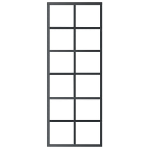 vidaXL Sliding Door with Hardware Tempered Glass & Aluminum 76x205 cm