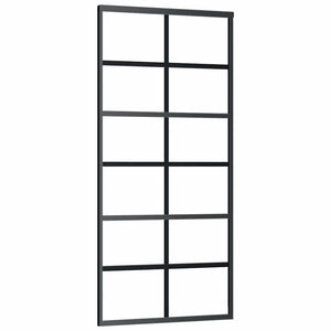 vidaXL Sliding Door with Fittings Tempered Glass & Aluminum 90x205 cm
