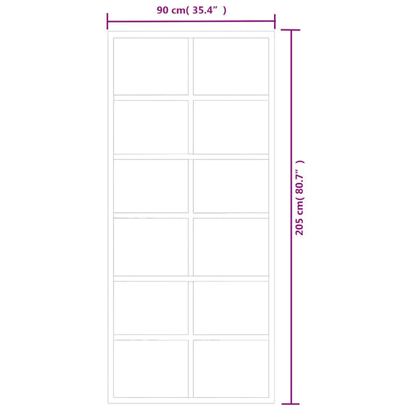 vidaXL Sliding Door with Fittings Tempered Glass & Aluminum 90x205 cm