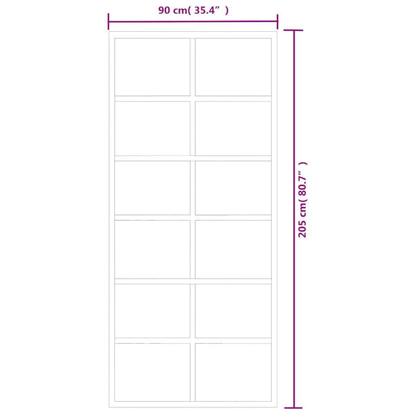 vidaXL Sliding Door with Fittings Tempered Glass & Aluminum 90x205 cm