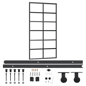 vidaXL Sliding Door with Hardware ESG Glass & Aluminum 102x205 cm