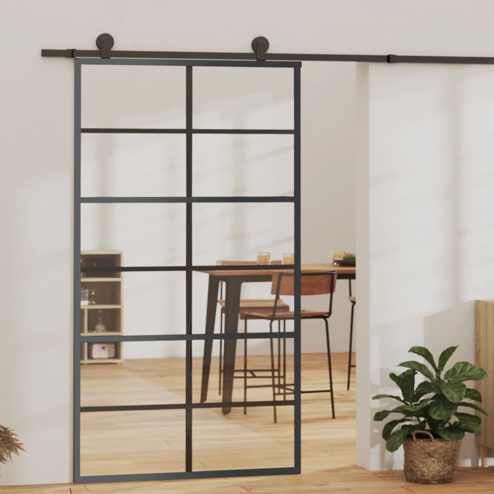 vidaXL Sliding Door with Hardware ESG Glass & Aluminum 102x205 cm