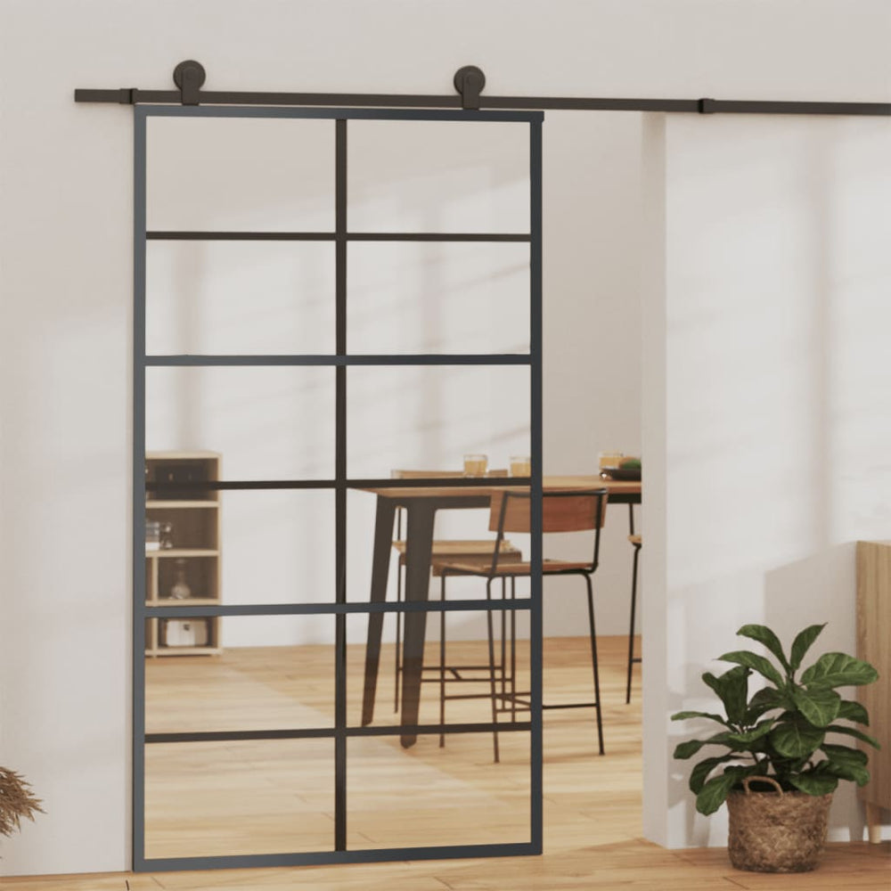 vidaXL Sliding Door with Hardware ESG Glass & Aluminum 102x205 cm