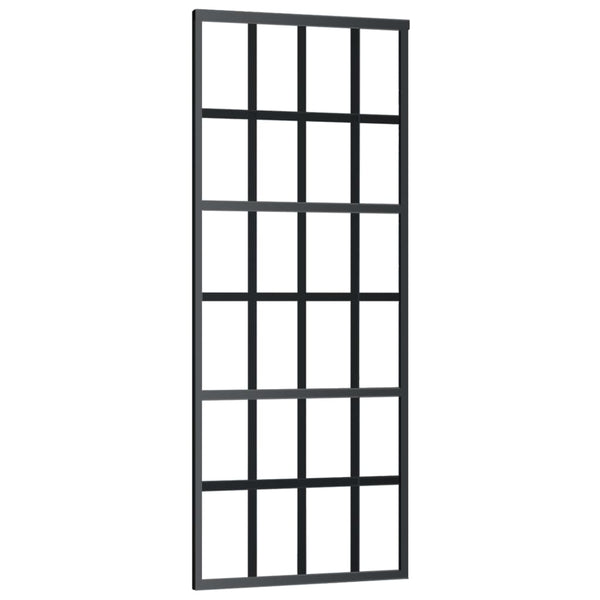 vidaXL Sliding Door with Hardware Tempered Glass & Aluminum 76x205 cm
