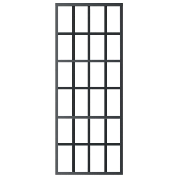 vidaXL Sliding Door with Hardware Tempered Glass & Aluminum 76x205 cm