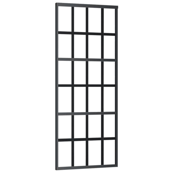 vidaXL Sliding Door with Hardware Tempered Glass & Aluminum 76x205 cm
