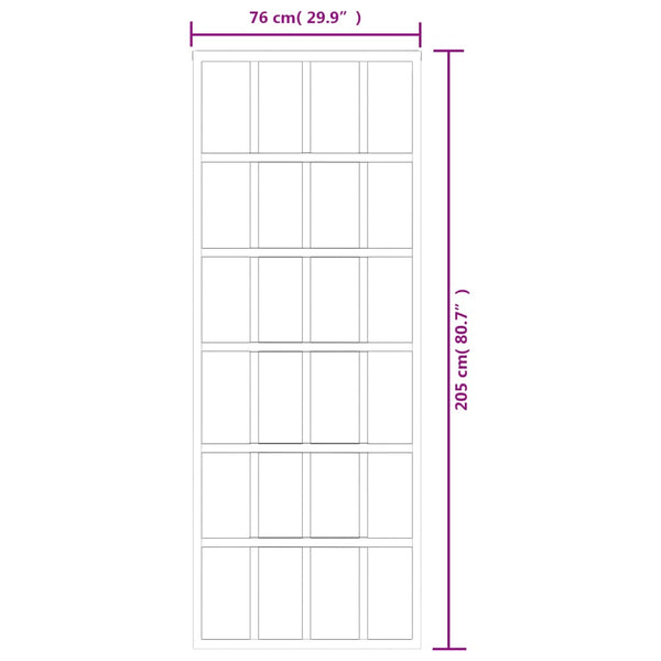 vidaXL Sliding Door with Hardware Tempered Glass & Aluminum 76x205 cm
