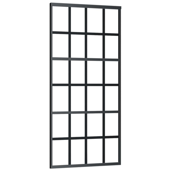 vidaXL Sliding Door with Fittings Tempered Glass & Aluminum 90x205 cm