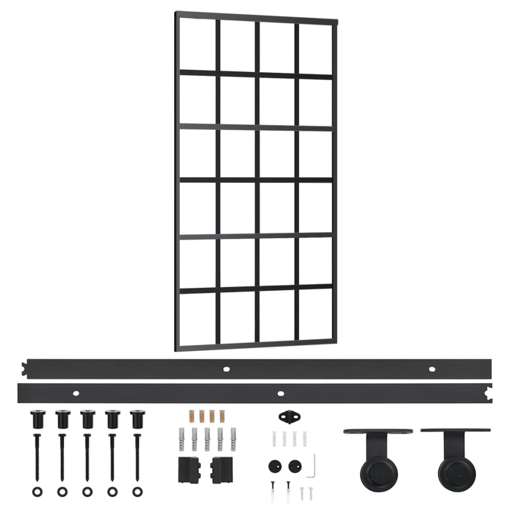 vidaXL Sliding Door with Hardware ESG Glass & Aluminum 102x205 cm