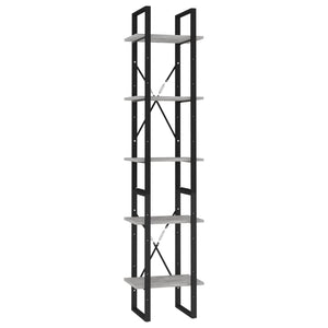 vidaXL Bookshelf 5 Tiers Concrete Grey 40x30x175 cm Engineered Wood