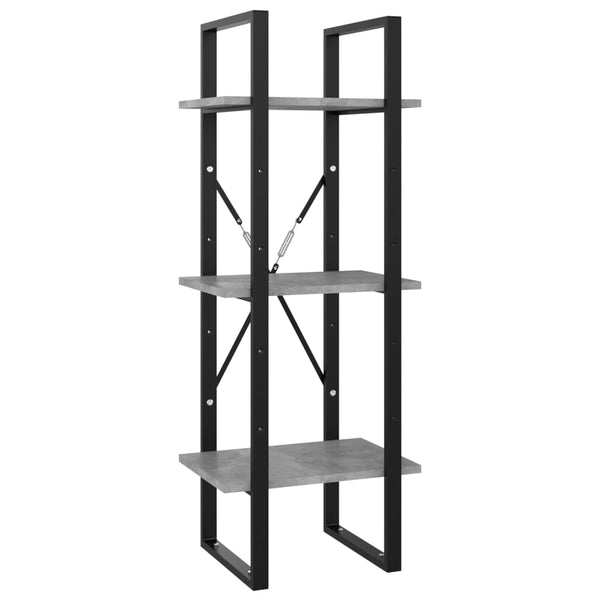 vidaXL Bookshelf 5 Tiers Concrete Grey 40x30x175 cm Engineered Wood