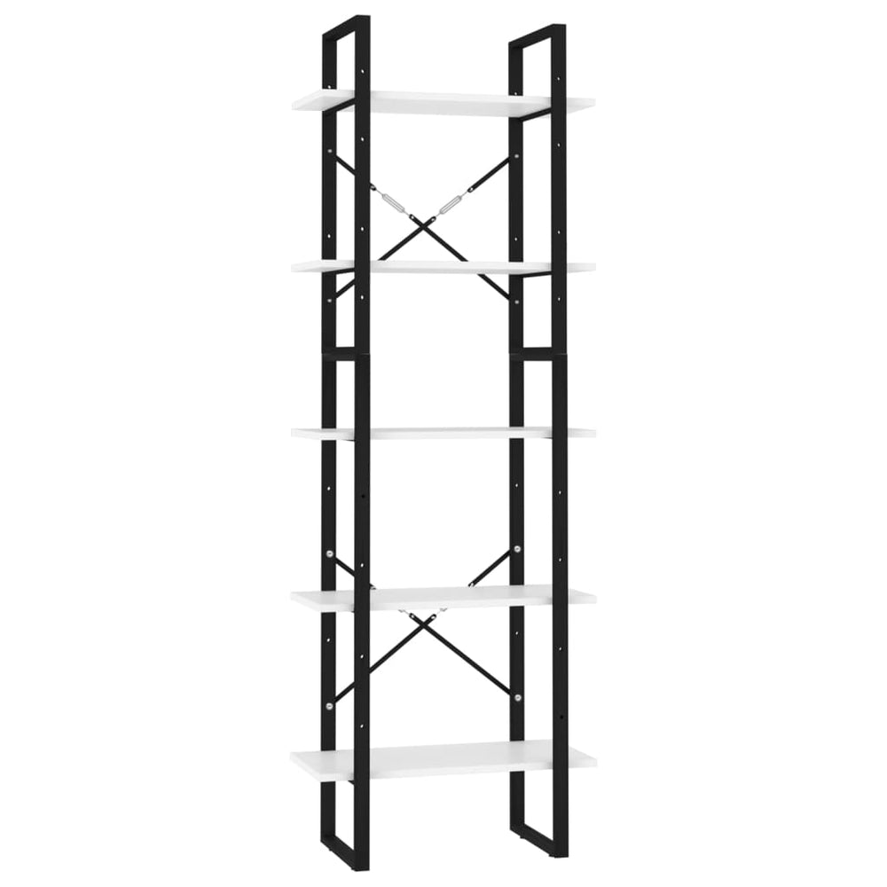 vidaXL Bookcase with 5 Compartments White 60x30x175 cm Engineered Wood