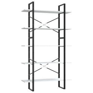 vidaXL Bookcase 5 Tiers White 100x30x175 cm Engineered Wood