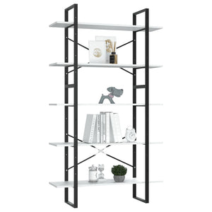 vidaXL Bookcase 5 Tiers White 100x30x175 cm Engineered Wood